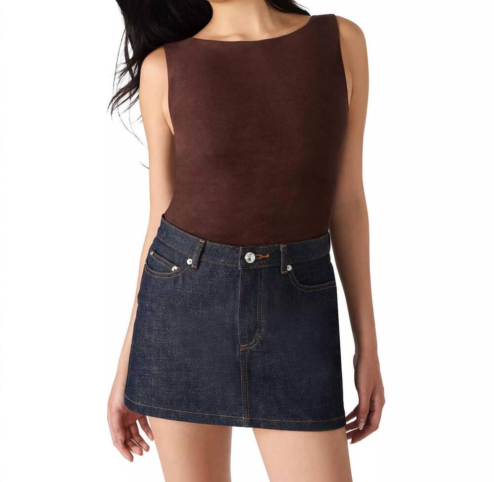 NEW STEVE MADDEN ornellia boat neck bodysuit in brown